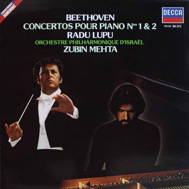 ルプー、メータのベートーヴェン/ピアノ協奏曲第1、2番　仏DECCA　3230　LP レコード