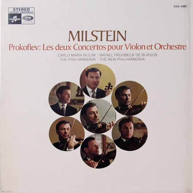 ミルシュタイン、ジュリーニ、ブルゴスのプロコフィエフ/ヴァイオリン協奏曲第1、2番　仏Columbia　2724　LP レコード