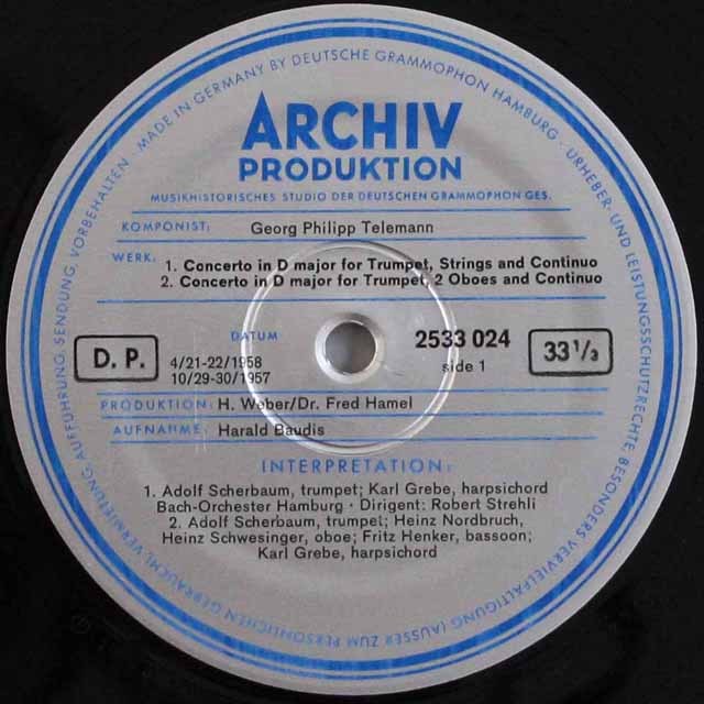 テレマン作品集 独ARCHIV 2517