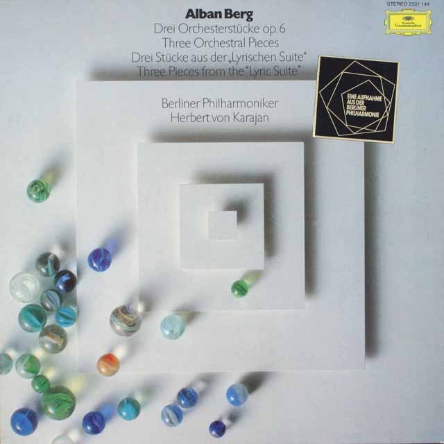 カラヤンのベルク/管弦楽のための3つの小品　独DGG  HVK  LP　レコード