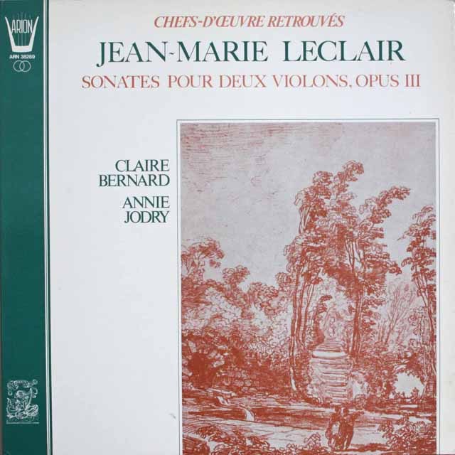 ベルナルトらのルクレール/2つのヴァオリンのためのソナタ  仏ARION   2533　LP レコード