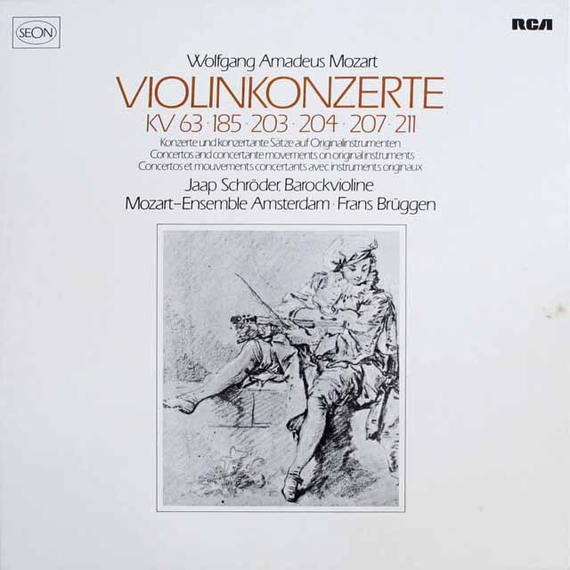 シュレーダー、ブリュッヘンのモーツァルト/ヴァイオリン協奏曲　独SEON（RCA）　3696　LP レコード