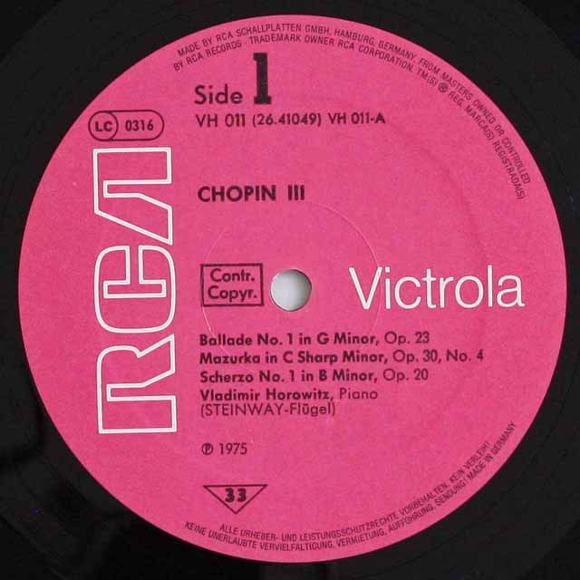 LP レコード ホロヴィッツコレクション vol.11 ショパン(3) 独
