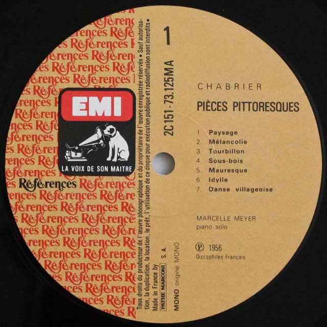 仏DiscophilesF DF151/2　シャブリエ ピアノ曲集　メイエール LP レコード メイエのシャブリエ/ピアノ曲集 仏EMI 2532