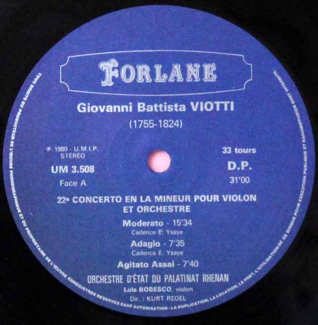 LP レコード ボベスコ&レーデルのヴィオッティ/ヴァイオリン協奏曲第