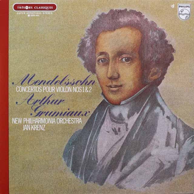 グリュミオーのメンデルスゾーン/ヴァイオリン協奏曲   仏PHILIPS   2539　LP レコード