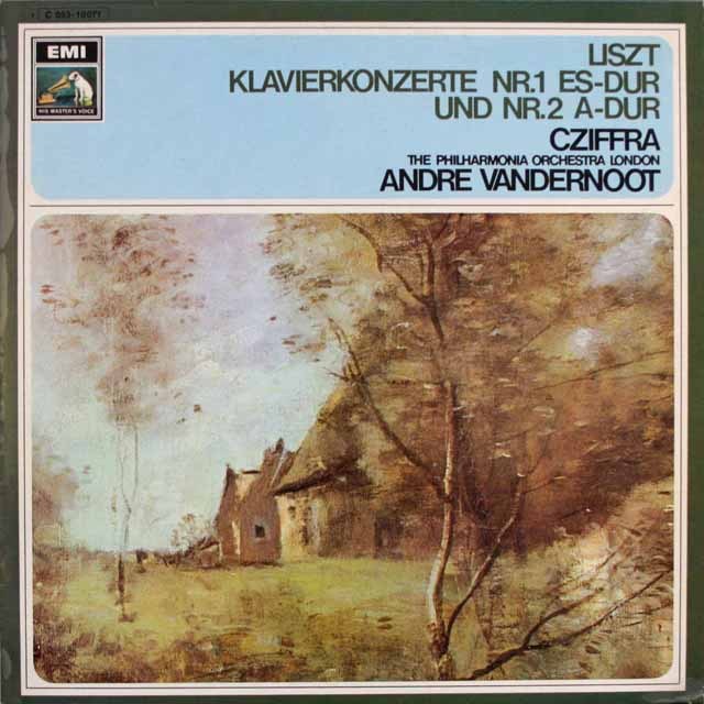 シフラ、ヴァンデルノートのリスト/ピアノ協奏曲第1、2番　独EMI　3615　LP レコード