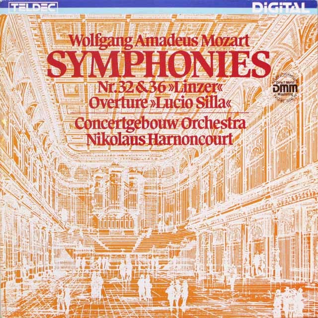 アーノンクールのモーツァルト/交響曲第36番「リンツ」&32番   独TELDEC  2543　LP レコード