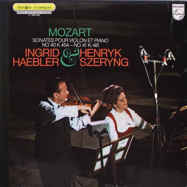 シェリング、ヘブラーのモーツァルト/ヴァイオリンソナタ第40、41番　仏PHILIPS　3693　LP レコード