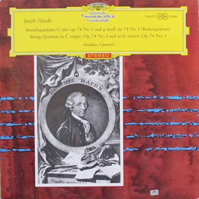 【赤ステレオ/独最初期盤】　アマデウス四重奏団のハイドン/弦楽四重奏曲「騎士」ほか     独DGG　  2546　LP レコード
