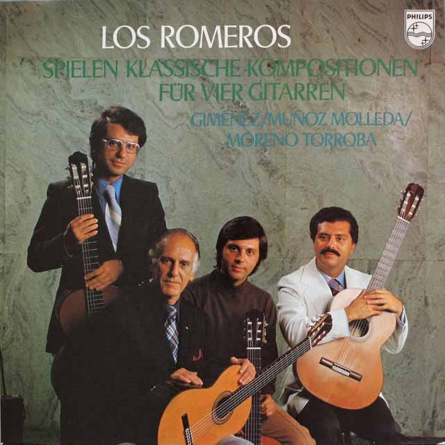 ロス・ロメロスの「4つのギターのための作品集」　蘭PHILIPS　3693　LP レコード