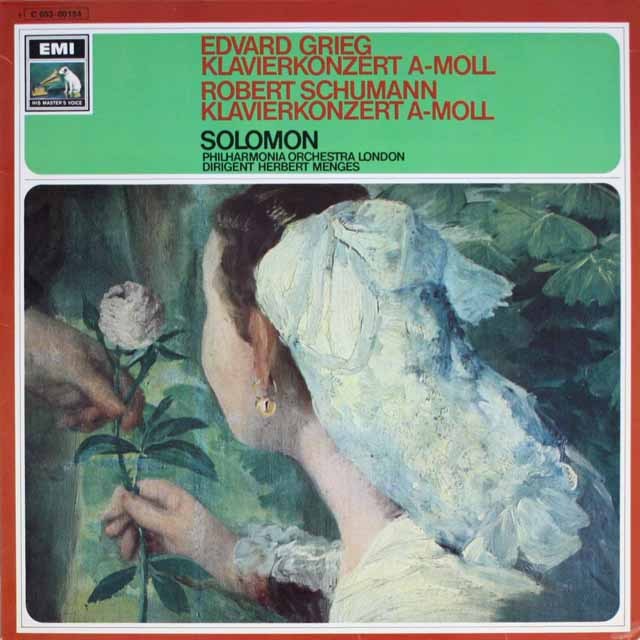 ソロモンのグリーグ、シューマン/ピアノ協奏曲　独EMI　3691　LP レコード