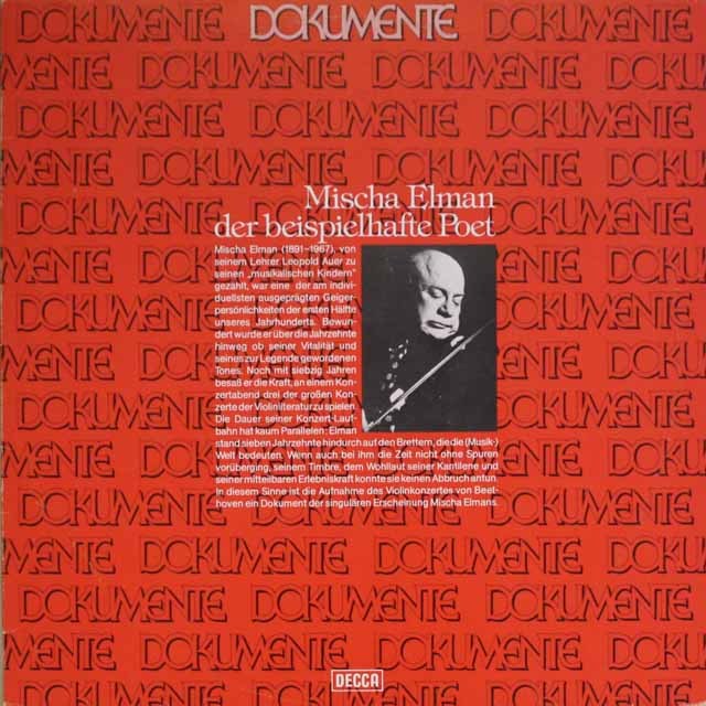 エルマン&ショルティのベートーヴェン/ヴァイオリン協奏曲　 独DECCA　 2601　LP レコード
