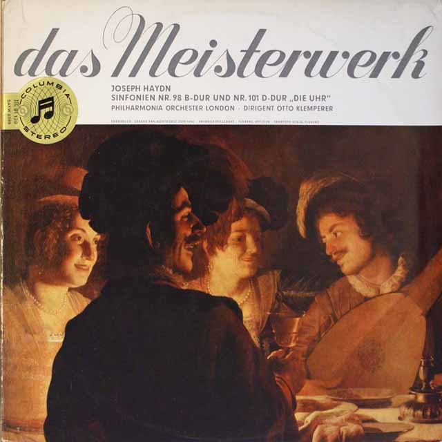 クレンペラーのハイドン/交響曲第98番&101番「時計」   独columbia   2608　LP レコード