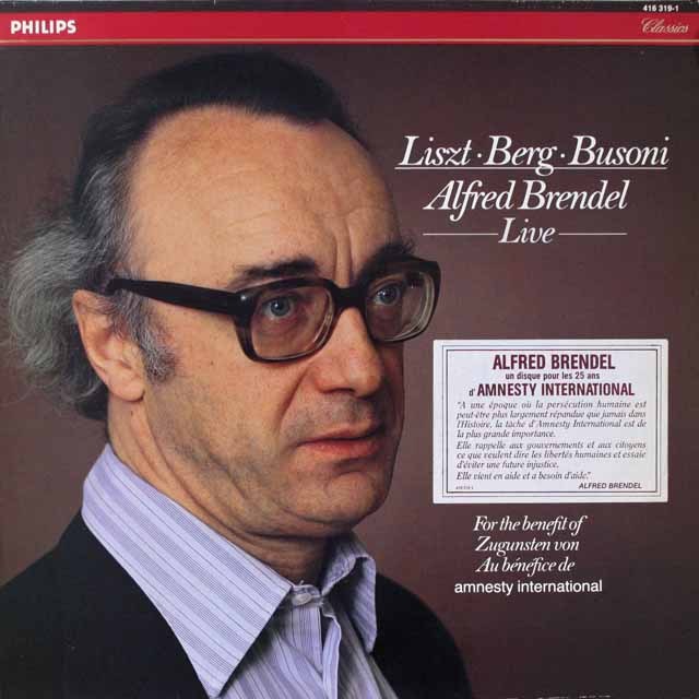 ブレンデルのリスト、ベルク、ブゾーニ小品集(ライヴ録音)　蘭PHILIPS 　3691　LP レコード