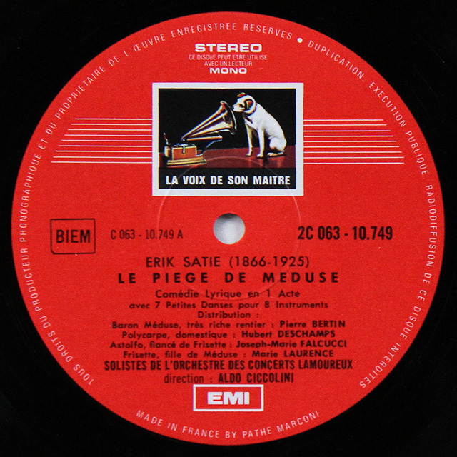 LP レコード チッコリーニらのサティ/「メデューサの罠」ほか 仏VSM 3606
