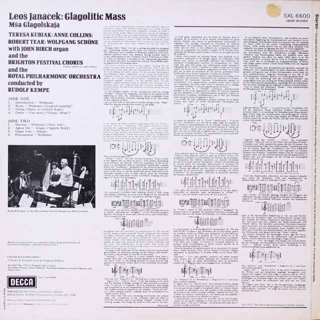 【オリジナル盤】 ケンペのヤナーチェク/「グラゴル・ミサ」 英DECCA 3324 LP レコード