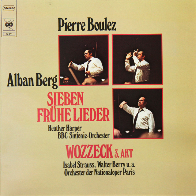 ハーパー、ブーレーズのベルク/７つの初期の歌曲　独CBS　3606　LP レコード