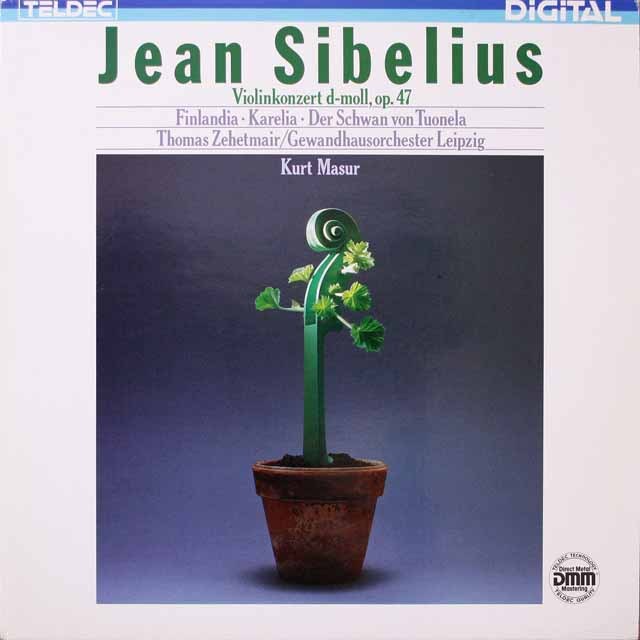 ツェートマイヤー、マズアのシベリウス/ヴァイオリン協奏曲　独telefunken　3796　LP レコード