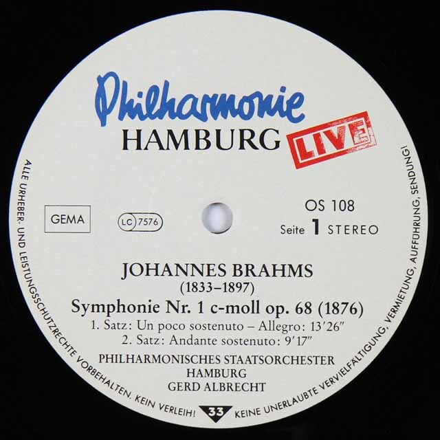 LP レコード アルブレヒトのブラームス/交響曲第1番 独insider 3606