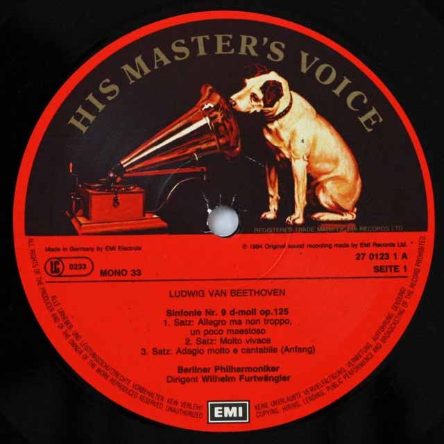 LP レコード フルトヴェングラーのベートーヴェン/「第九」(1937