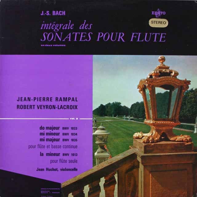 ランパル、ラクロワらのバッハ/フルートソナタ集 vol.2　仏ERATO　3794　LP レコード