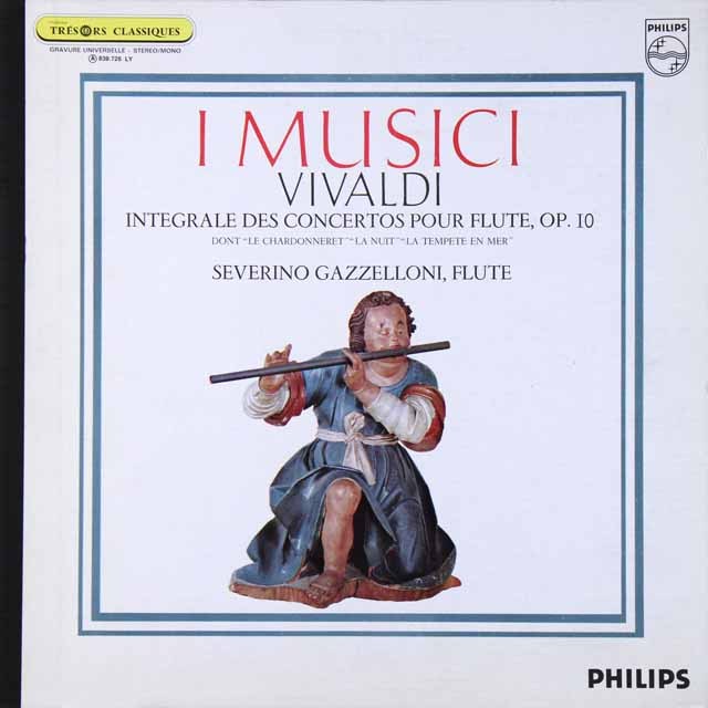 ガッゼローニ＆イ・ムジチのヴィヴァルディ/フルート協奏曲集作品10（全曲）　仏PHILIPS　2730　LP レコード