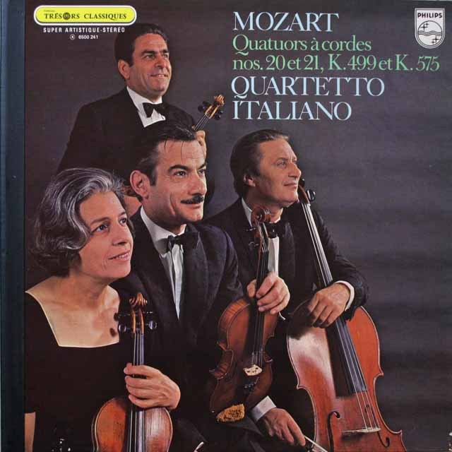 イタリア四重奏団のモーツァルト/弦楽四重奏曲第20&21番　仏PHILIPS　2611　LP レコード