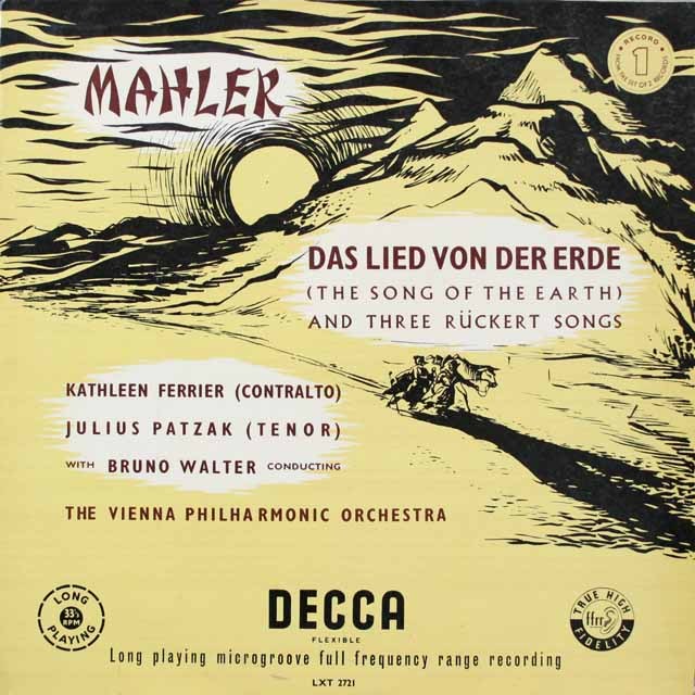 ワルターのマーラー/「大地の歌」(1)、(2)　英DECCA　モノラル　ばら2枚組　2612　LP レコード