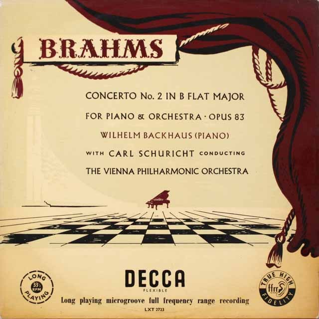 バックハウス、シューリヒトのブラームス/ピアノ協奏曲第2番　英DECCA　モノラル　2612　LP レコード