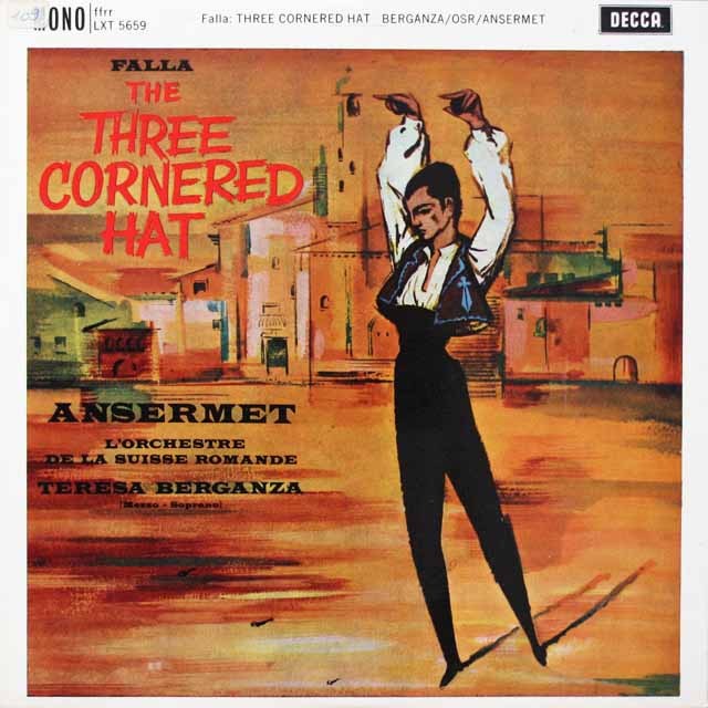 アンセルメ＆ベルガンサのファリャ/「三角帽子」ほか　英DECCA　モノラル　2612　LP レコード