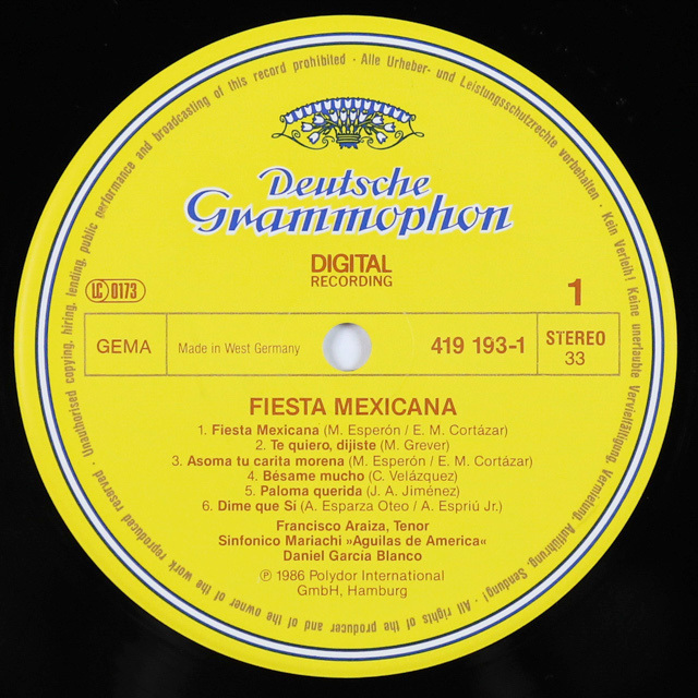 LP レコード アライサのララ/「グラナダ」ほか 独DGG 3609