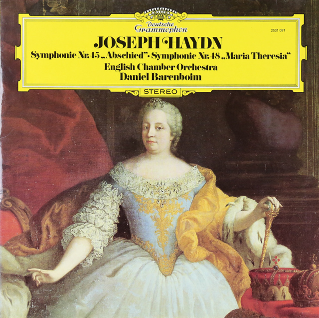 バレンボイムのハイドン/交響曲第45番「告別」、第48番「マリア・テレジア」　独DGG　3536　LP レコード