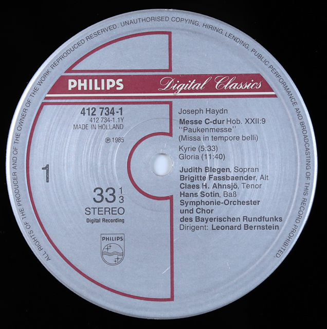 LP レコード バーンスタインのハイドン/「戦時のミサ（太鼓のミサ