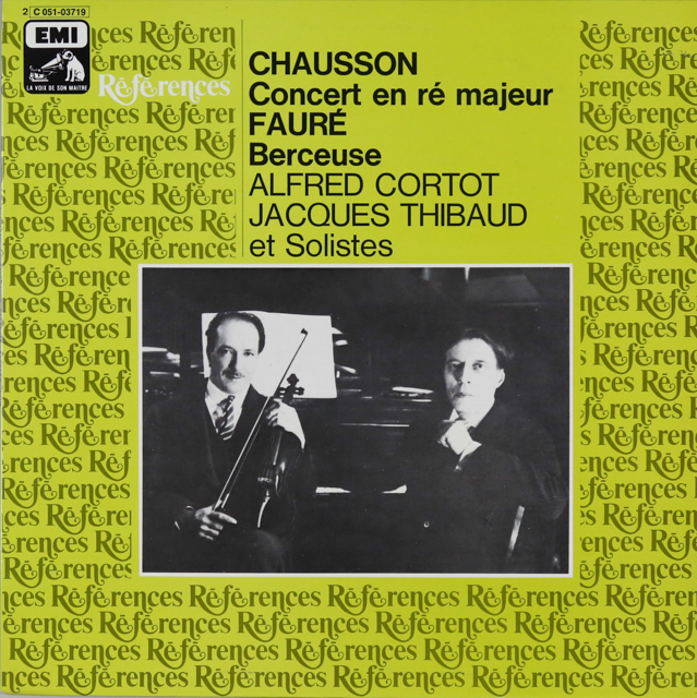 ティボー、コルトーらのショーソン/協奏曲ほか　仏EMI（VSM）　3539　LP レコード