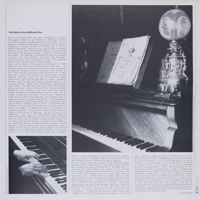 LP レコード ギーゼキングのラヴェル/ソナチネ、夜のガスパールほか 仏