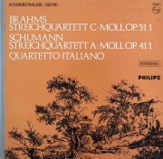 イタリア四重奏団のブラームス、シューマン/弦楽四重奏曲集　蘭PHILIPS　3820　LP レコード
