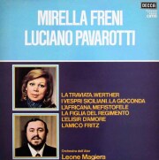 フレーニ&パヴァロッティのイタリア、フレンチ・オペラ・アリア&デュエット集　伊DECCA　3335　LP レコード