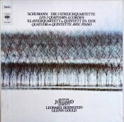 グールド、バーンスタイン、ジュリアード四重奏団のシューマン/弦楽四重奏曲、ピアノ四重奏、五重奏曲集　独CBS　3602　LP レコード