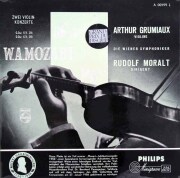 グリュミオー、モラルトのモーツァルト/ヴァイオリン協奏曲第3、4番　独PHILIPS　3630　LP レコード