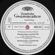 【白レーベル/非売品(テストプレス)】　エッシェンバッハのモーツァルト/ピアノソナタ集　独DGG　3722　LP レコード