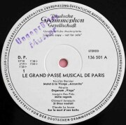 【白レーベル/非売品(テストプレス)】　コルボらの「パリ、栄光ある音楽史」　独DGG　3726　LP レコード