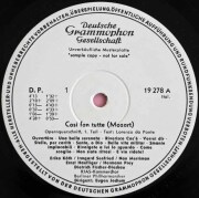 【白レーベル/非売品】　ヨッフムのモーツァルト/「コジ・ファン・トゥッテ」抜粋　独DGG　3727　LP レコード