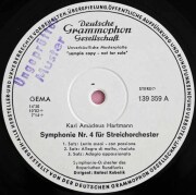 【白レーベル/非売品(テストプレス)】　クーベリックのハルトマン/交響曲第4、8番　独DGG　3727　LP レコード