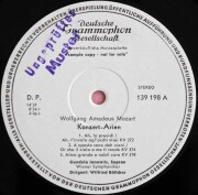 【白レーベル/非売品(テストプレス)】　ヤノヴィッツのモーツァルト/コンサート・アリア集　独DGG　3727　LP レコード