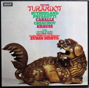 メータのプッチーニ/「トゥーランドット」全曲　独DECCA　3801　LP レコード