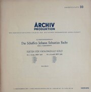 マイナルディのバッハ/無伴奏チェロ組曲第1&2番　独ARCHIV　3803　LP レコード