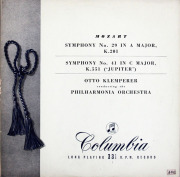 クレンペラーのモーツァルト/交響曲第29＆41番「ジュピター」　英Columbia　3816　LP レコード