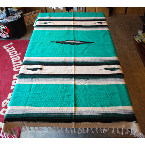 NEW WEST DIAMOND CENTER FALASA BLANKET【TURQUOISE】【TEXAS】【ラグ】【ブランケット】