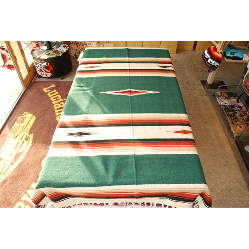 NEW WEST DIAMOND CENTER FALASA BLANKET【GREEN】【TEXAS】【ラグ】【ブランケット】
